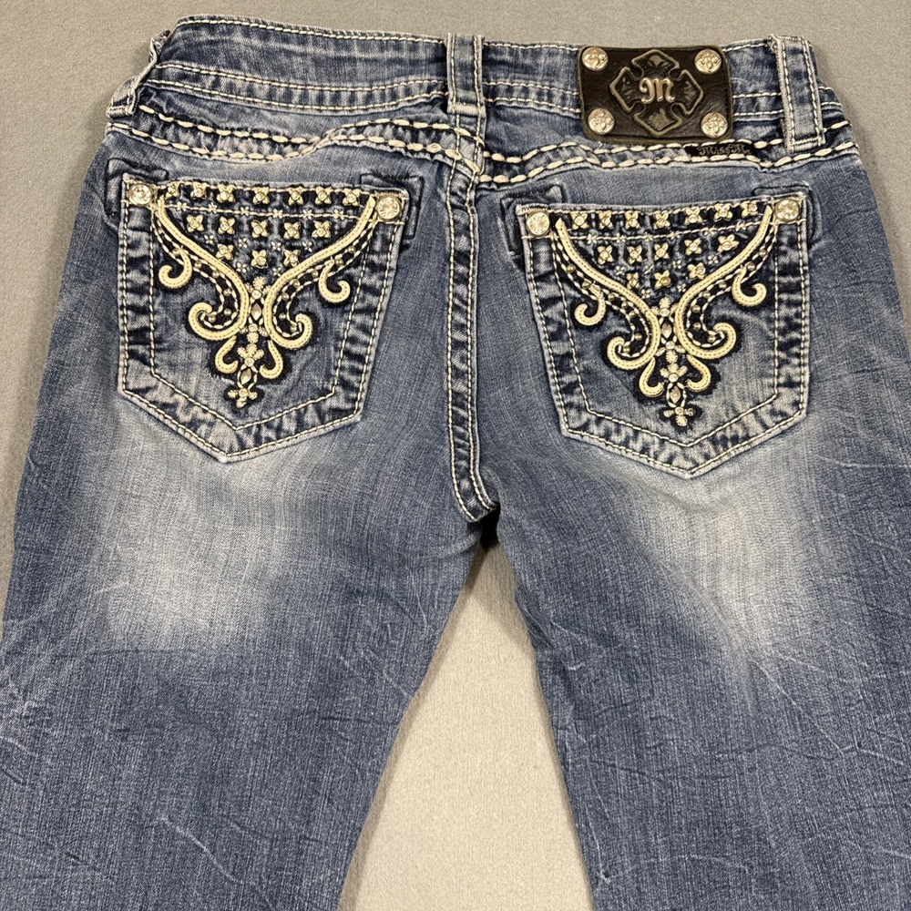 Miss Me Signature Skinny WOMENS 27 Jeans Embellished RHINESTONE STUDDED